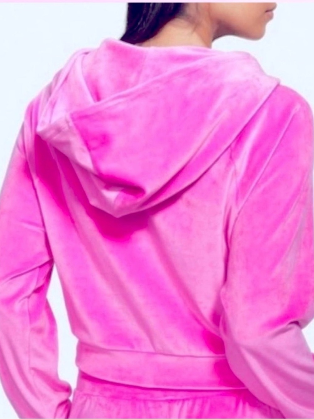 Victoria's Secret Hot Pink Velour Zip-Up Hoodie